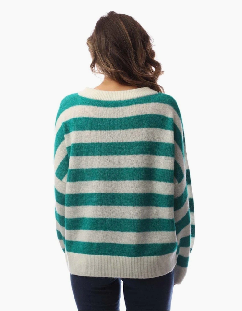 V-Neck Drop Shoulder Long Sleeve Relaxed Fit Sweater