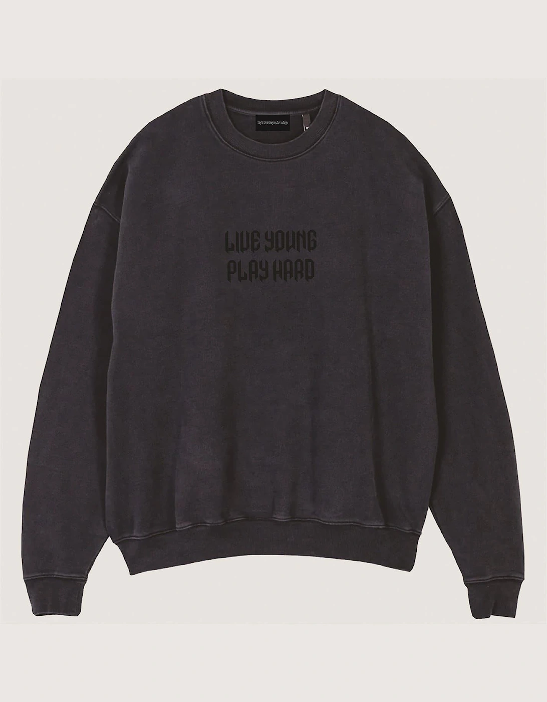 Punk Text Graphic Crew Neck Long Sleeve Sweatshirt