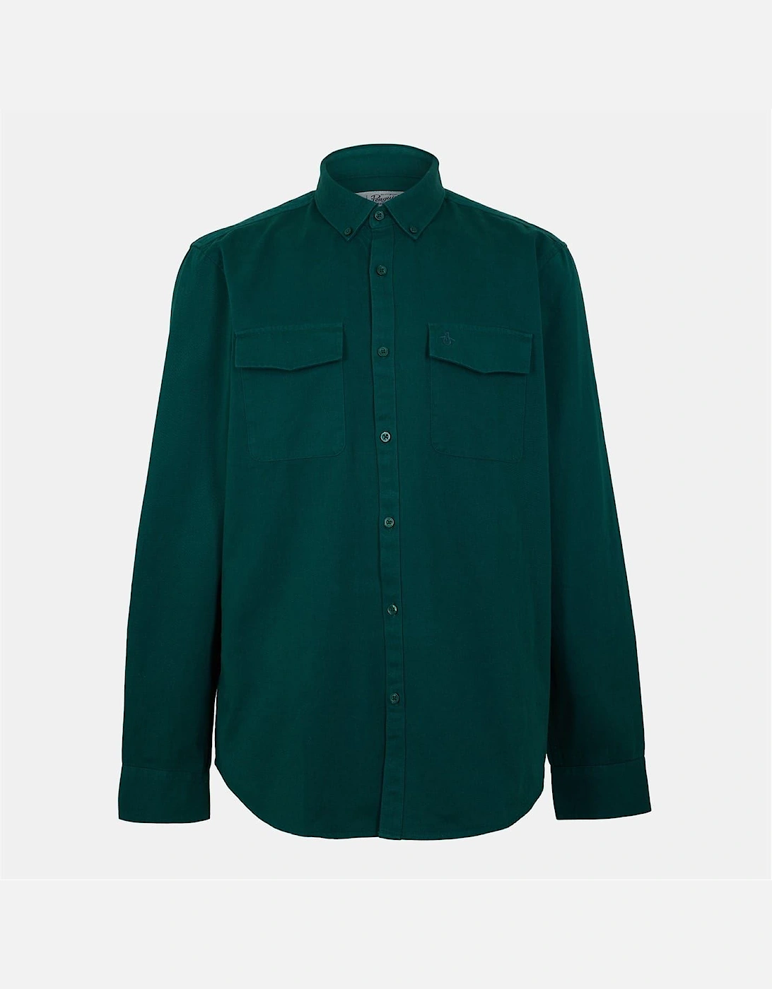Original Penguin Men's Green Regular Fit Long Sleeve Shirt - Size Regular/40