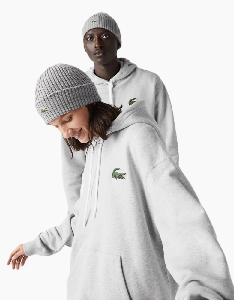 Crocodile Print Hooded Relaxed Fit Sweatshirt