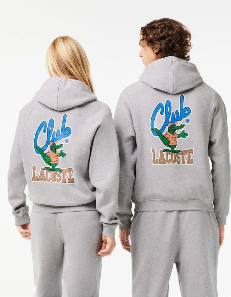 Crocodile Print Relaxed Fit Raglan Sleeve Hoodie