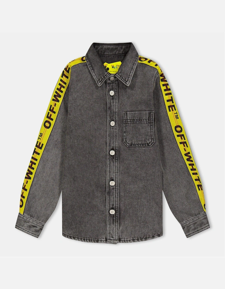 Regular Fit Lettering Denim Shirt