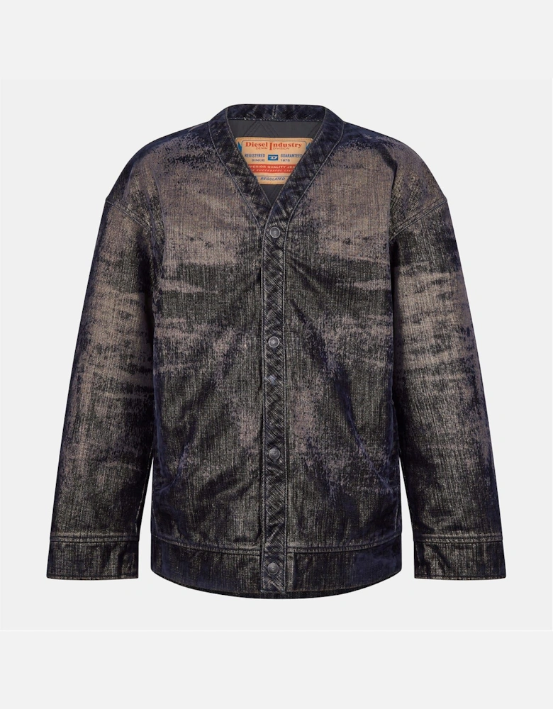 Solid Patterned Denim Jacket