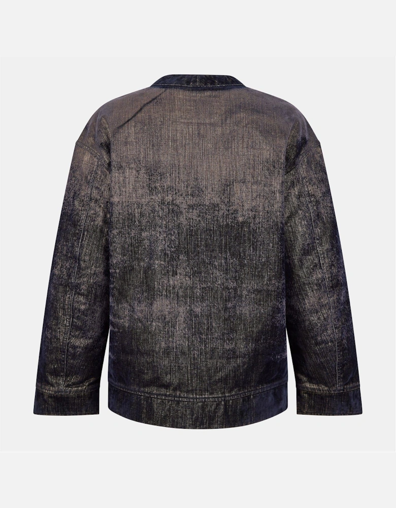 Solid Patterned Denim Jacket