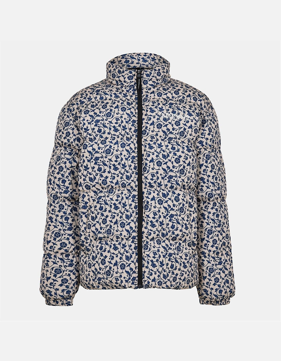 Conc Barque Floral Patterned Puffer Jacket with Zipped Pocket