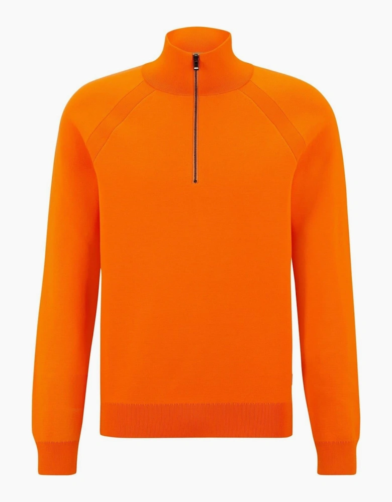 Zip Neck Raglan Sleeve Long Sweater