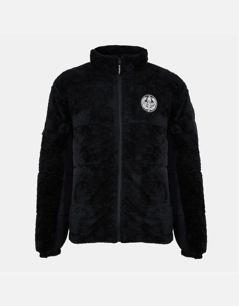 Concept Trent Solid Patterned Zipped Pocket Teddy Jacket