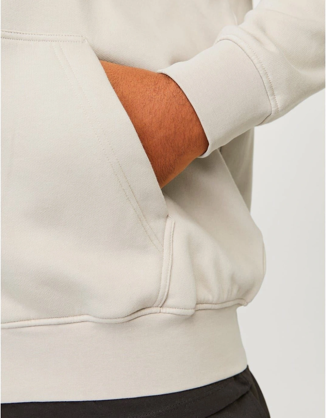 Hooded Ribbed Cuff Lettering Sweat Jacket