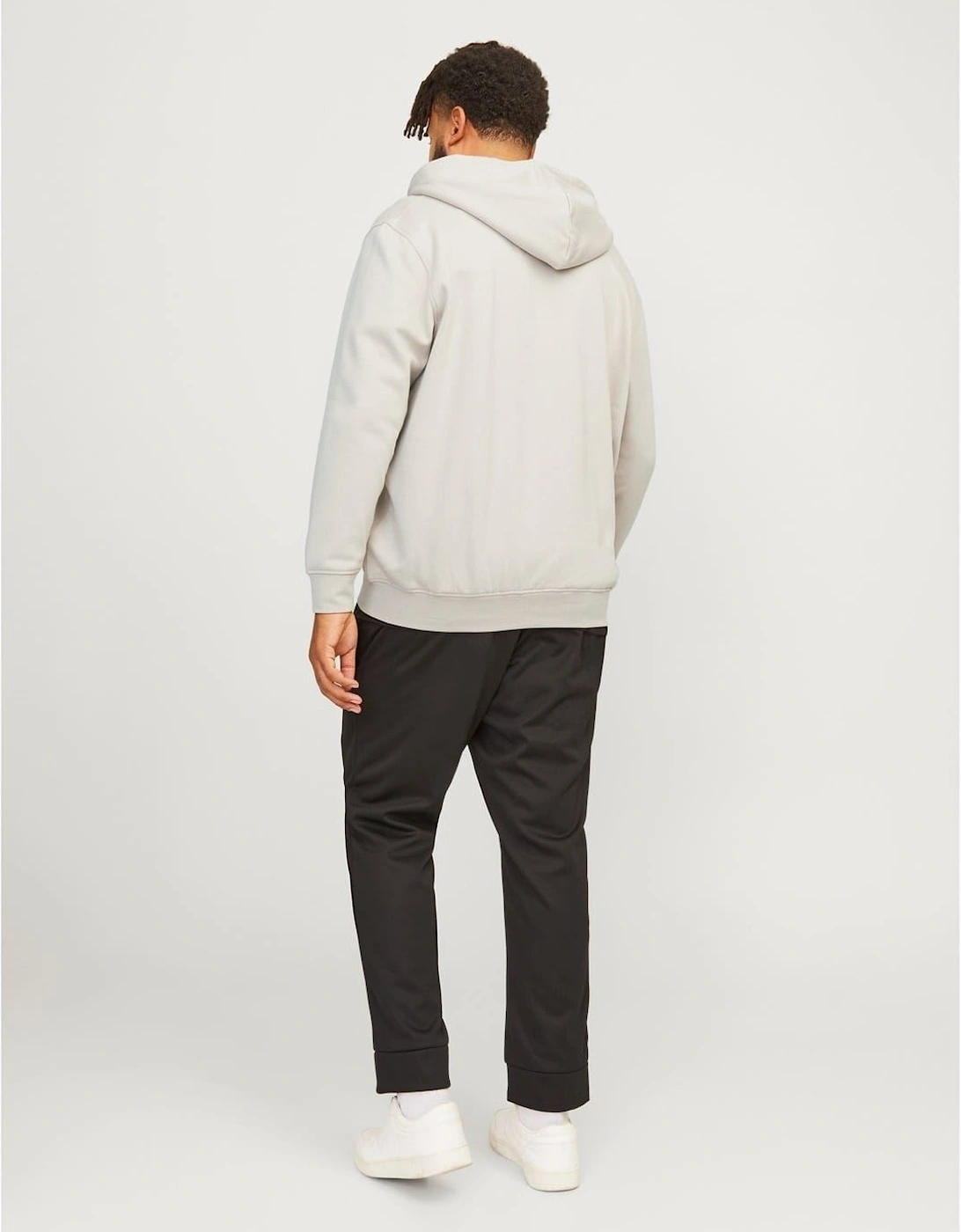 Hooded Ribbed Cuff Lettering Sweat Jacket