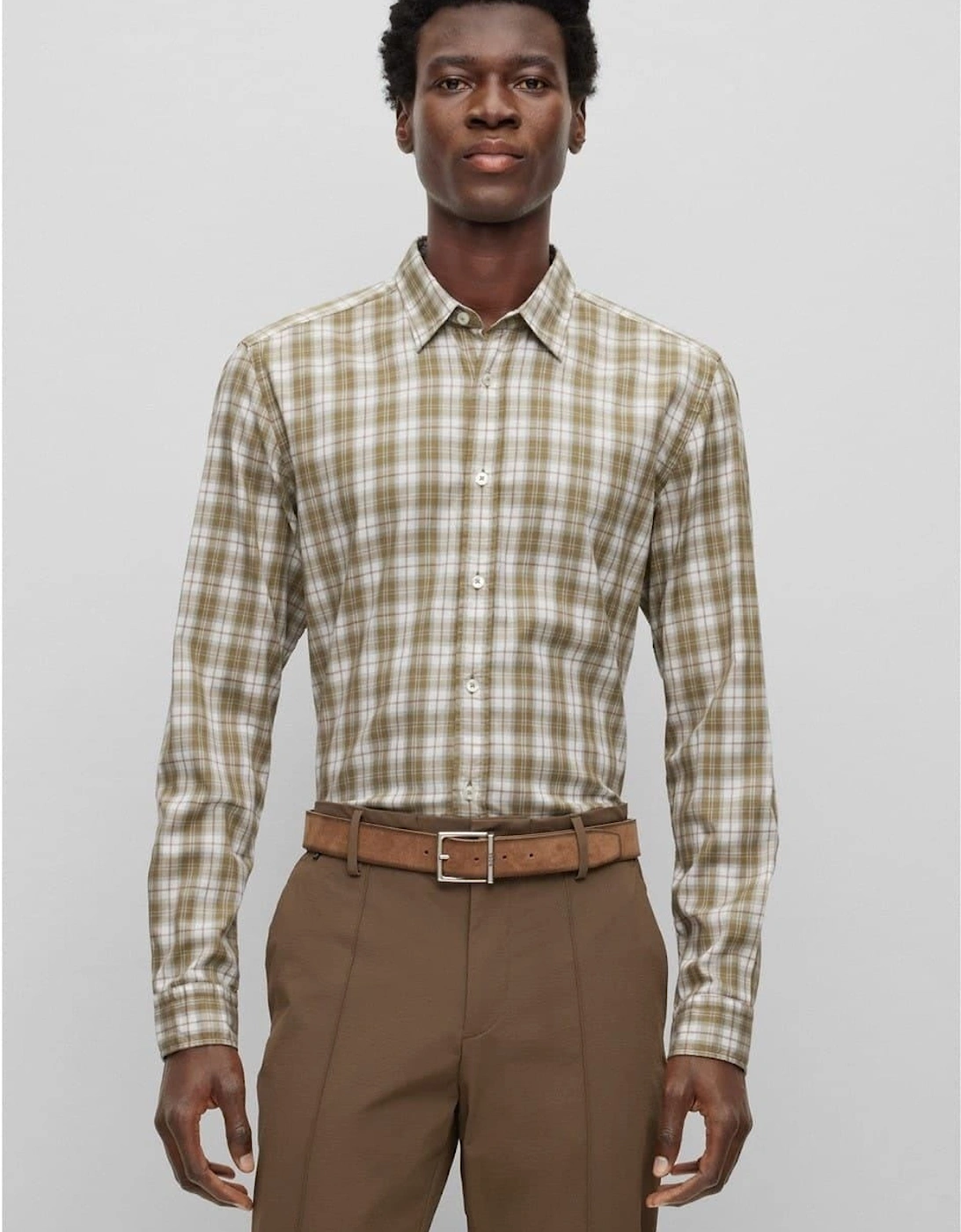 Liam Regular Fit Cuff Sleeve Point Collar Shirt