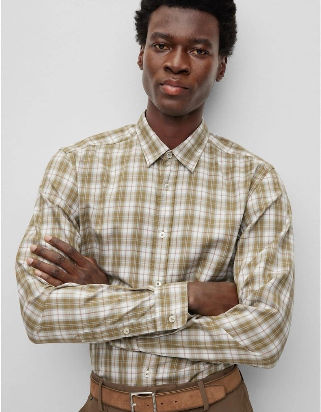 Liam Regular Fit Cuff Sleeve Point Collar Shirt