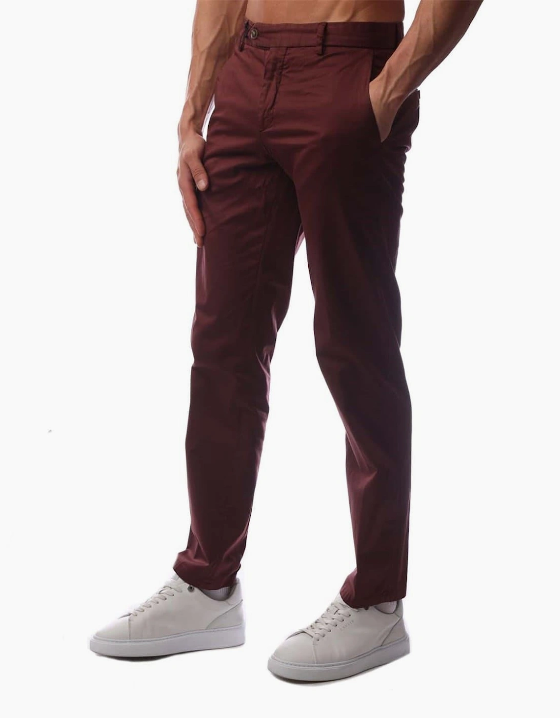 T Gee Solid Patterned Straight Trousers