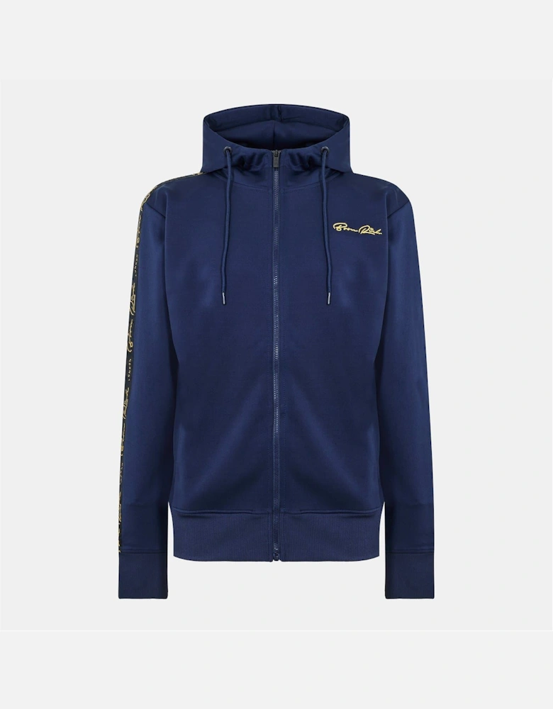 Daprela Solid Patterned Hooded Ribbed Cuff Sweat Jacket