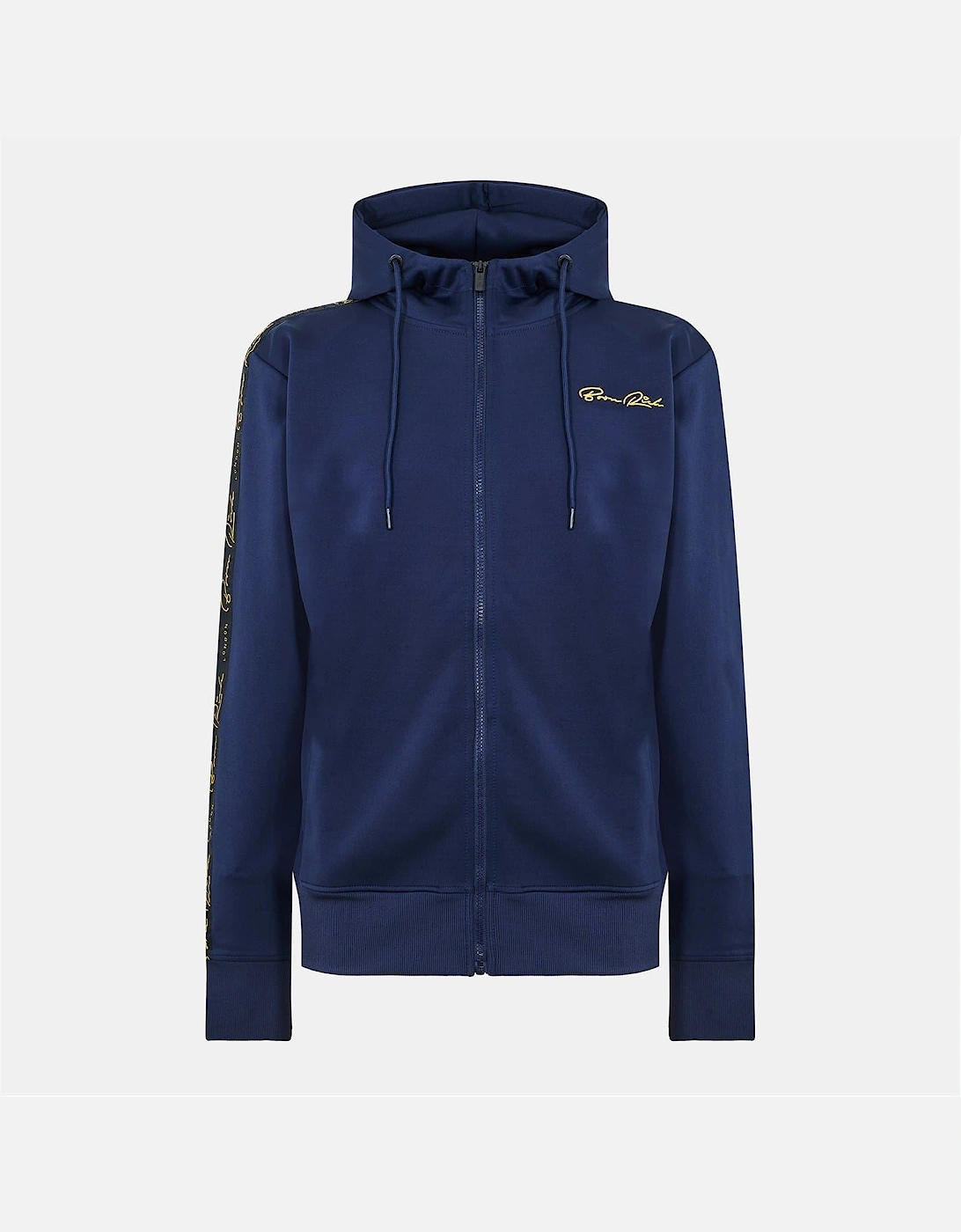Daprela Solid Patterned Hooded Ribbed Cuff Sweat Jacket