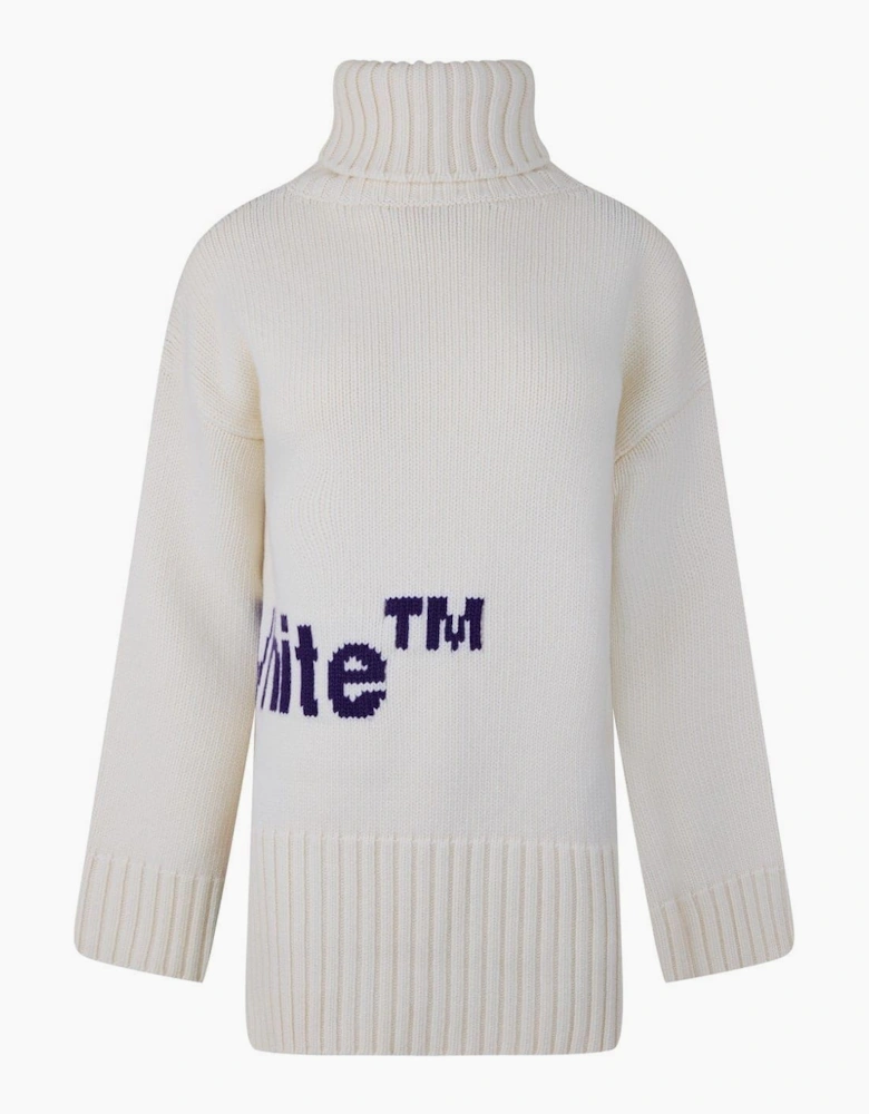 Oversize Fit Turtleneck Logo Sweater