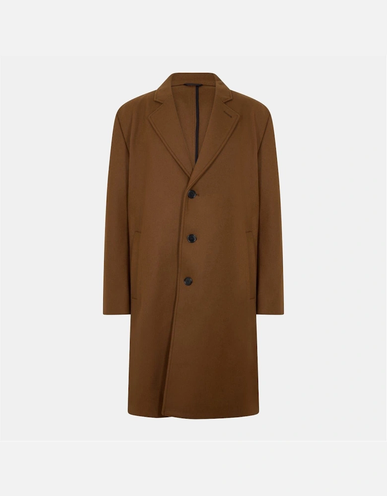 Solid Patterned Lapel Collared Overcoat