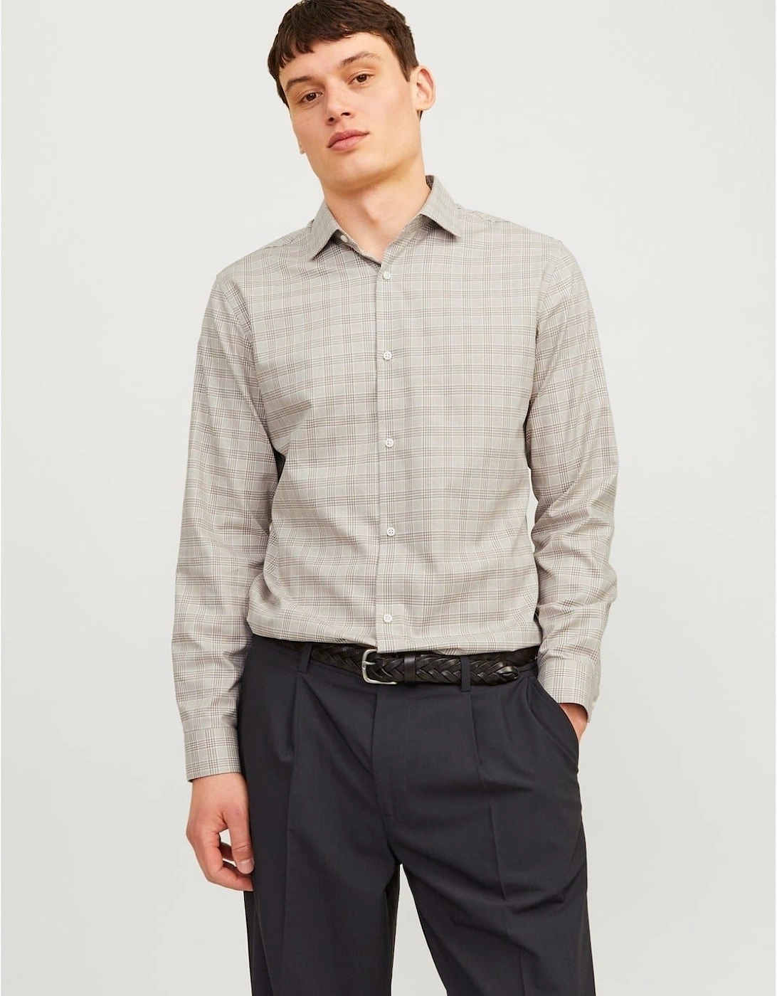 Jack & Jones Men's Parker Regular Fit Long Sleeve Cuff Shirt - Cream - Size, Regular/36