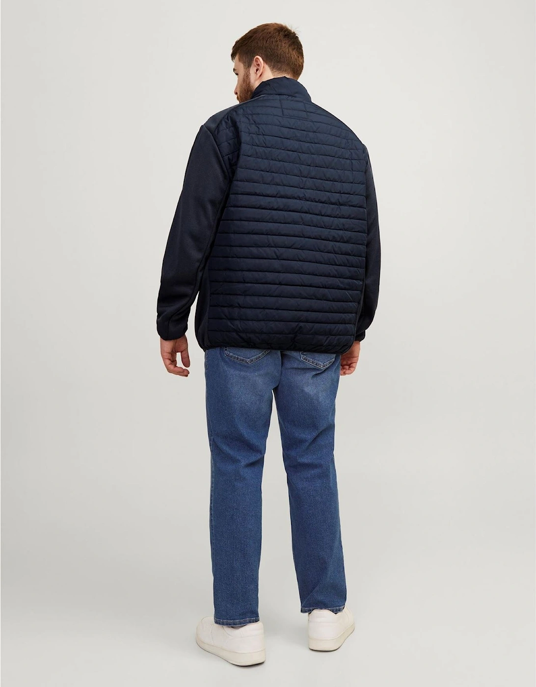 Solid Patterned Puffer Jacket with Zipped Pocket and Ribbed Cuff