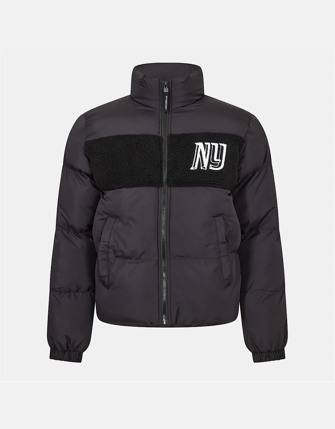 Solid Patterned Zipped Pocket Sherpa Jacket
