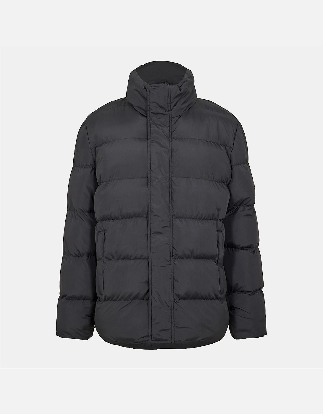 Conc Artic Solid Patterned Concealed Zipper Zipped Pocket Puffer Jacket