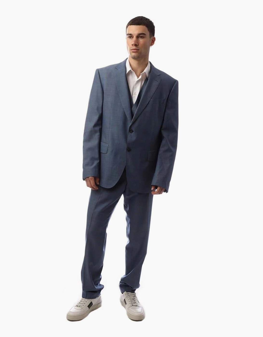 Solid Patterned Notch Collared Suit Jacket