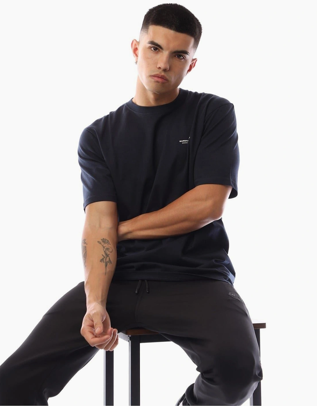 Siren Box Print Crew Neck Short Sleeve T-Shirt