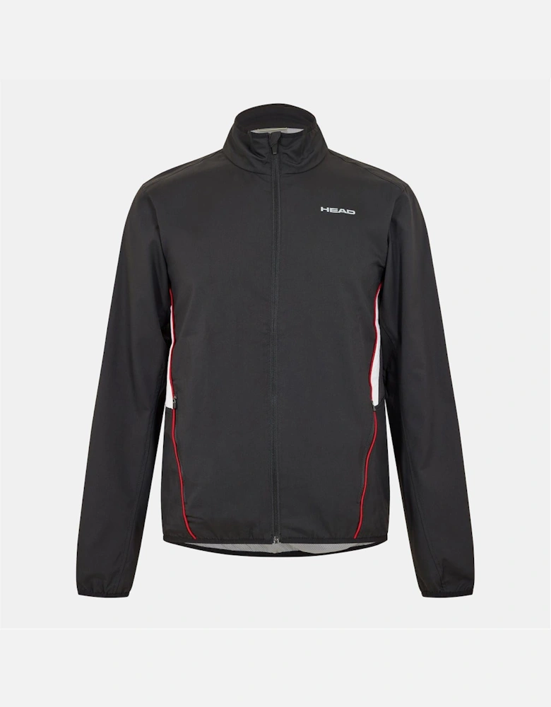 Club Solid Patterned Zipped Pocket Printed Logo Track Jacket