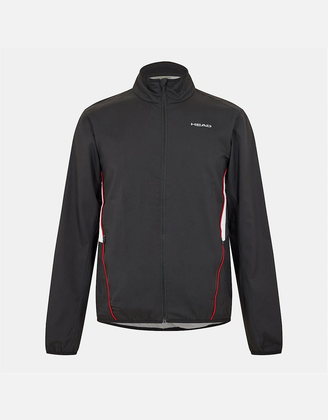 Club Solid Patterned Zipped Pocket Printed Logo Track Jacket