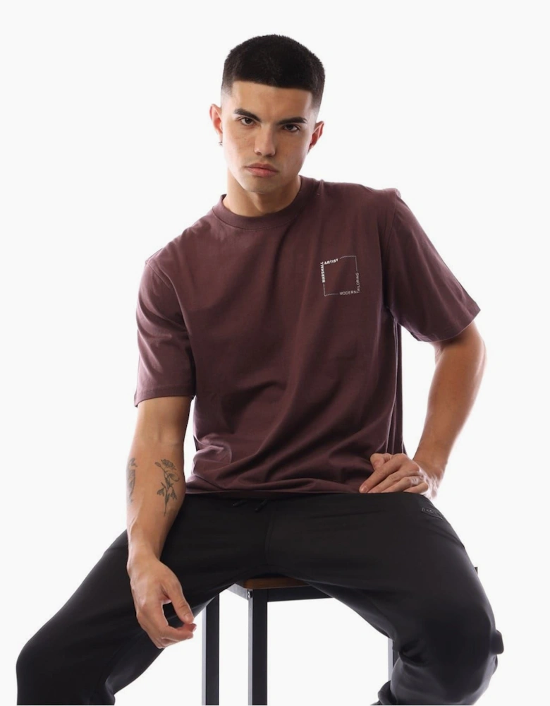 Chevron Box Crew Neck Short Sleeve Jersey T-Shirt