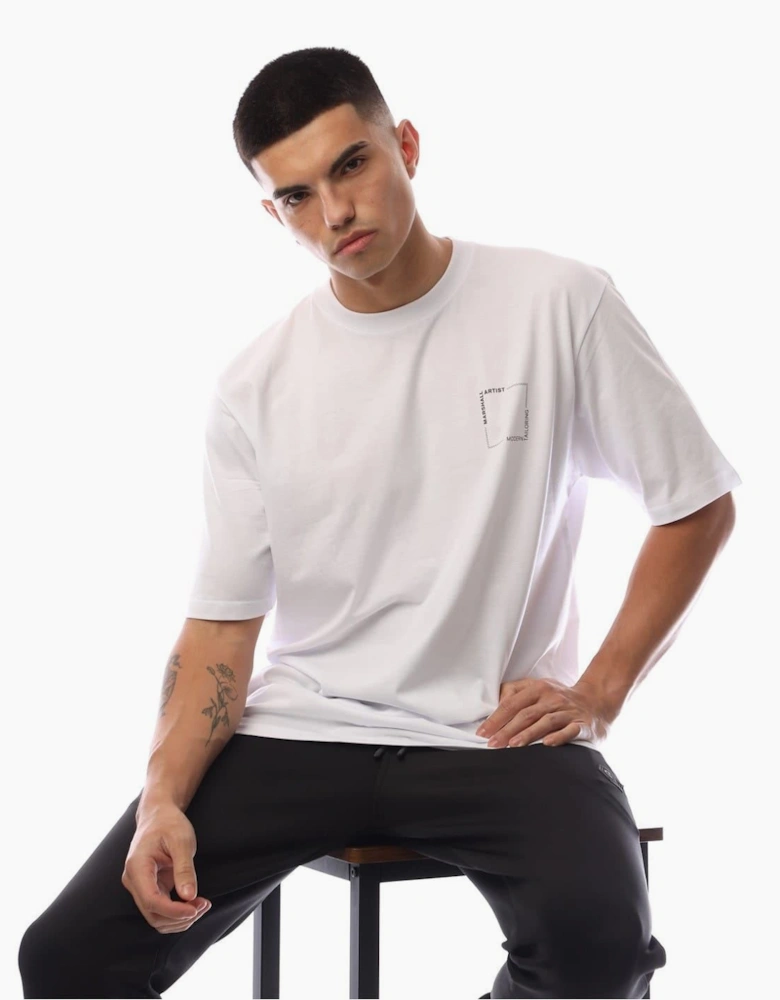 Chevron Box Crew Neck Short Sleeve Jersey T-Shirt