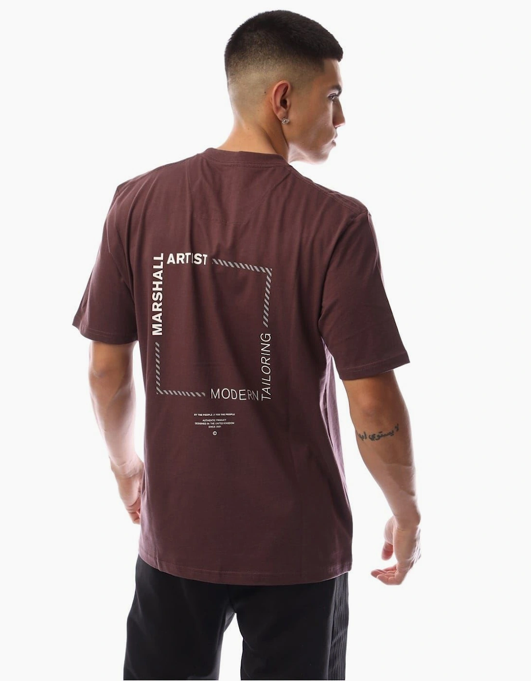 Chevron Box Crew Neck Short Sleeve Jersey T-Shirt