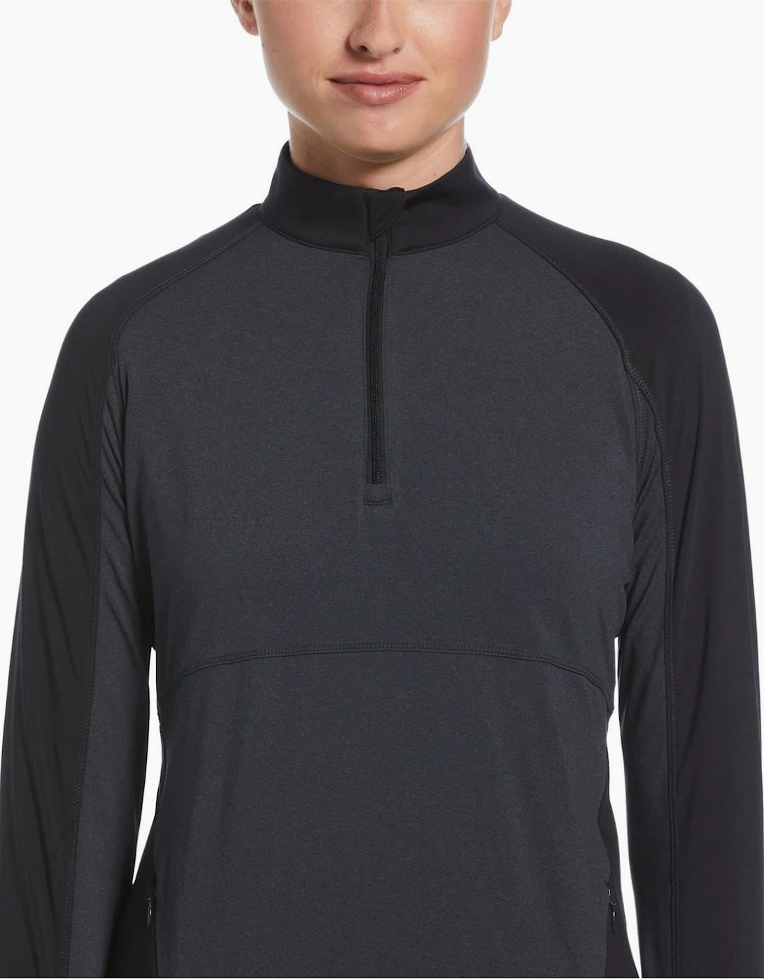 Callaway Callaway Women's Zip Neck Raglan Sleeve Tech Midlayer Top - Black
