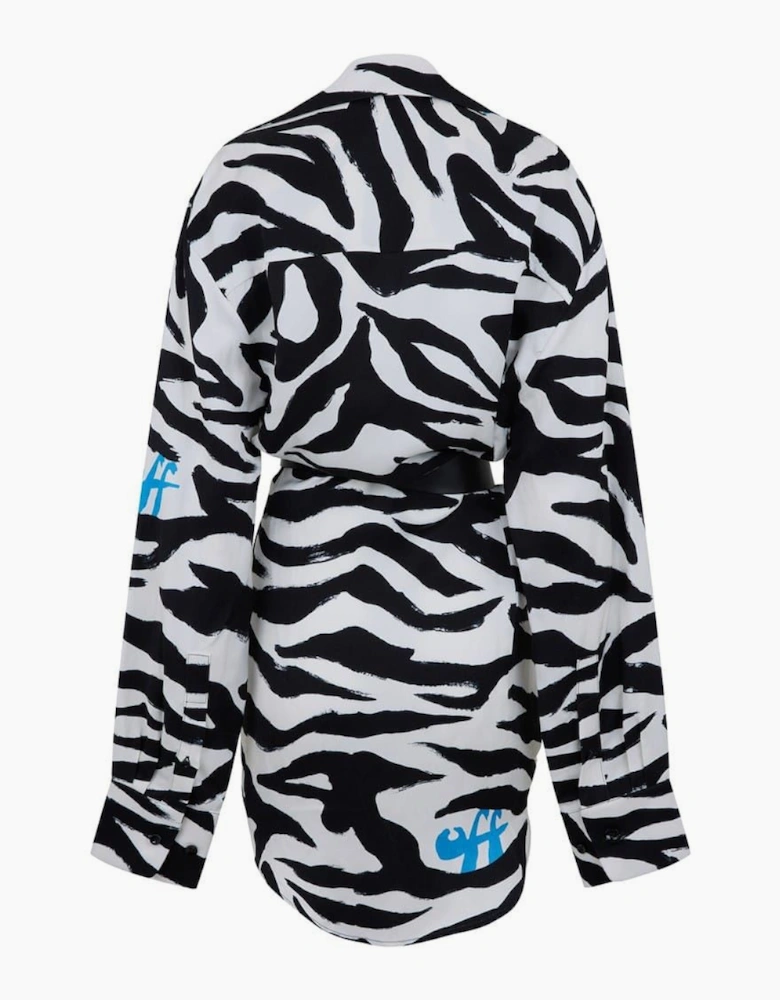 Zebra V-Neck Mini Dress