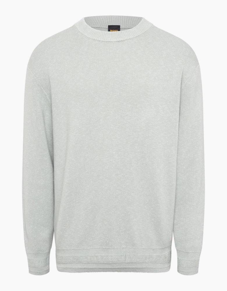 Crew Neck Ribbed Collar Long Sleeve Sweater