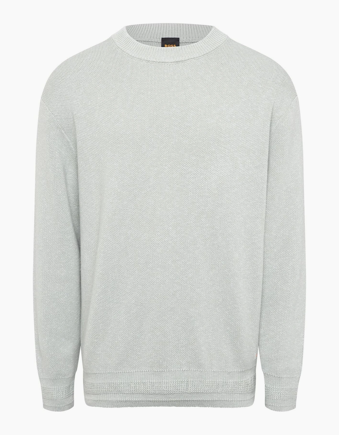 Crew Neck Ribbed Collar Long Sleeve Sweater