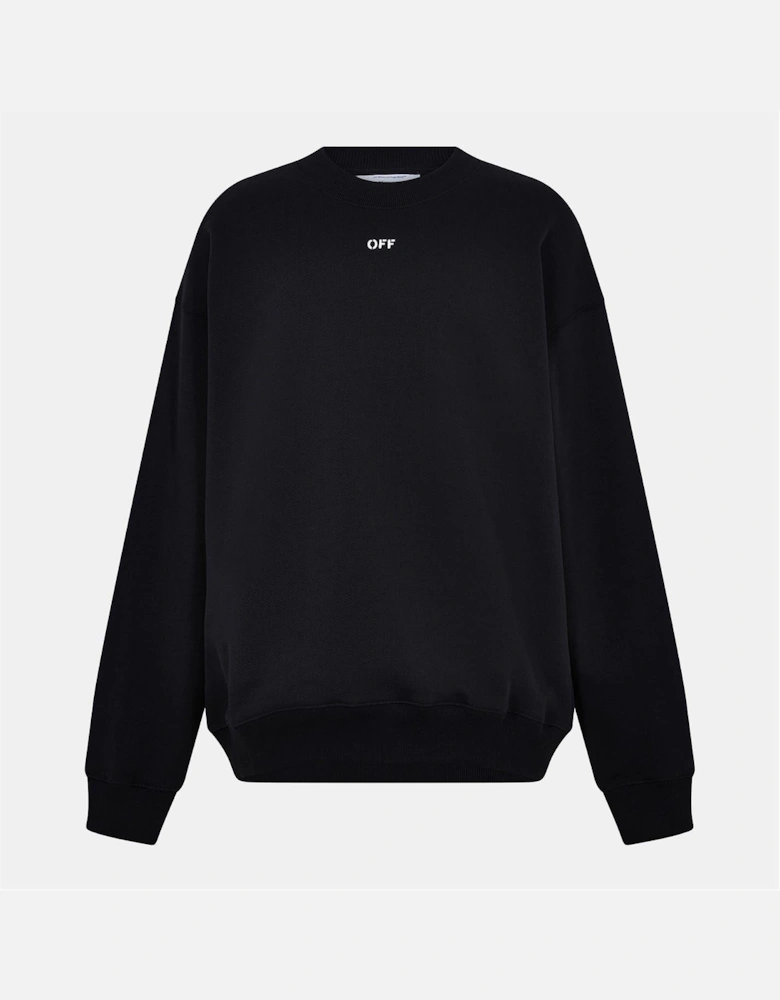 Embroidered Crew Neck Ribbed Collar Long Sleeve Sweatshirt