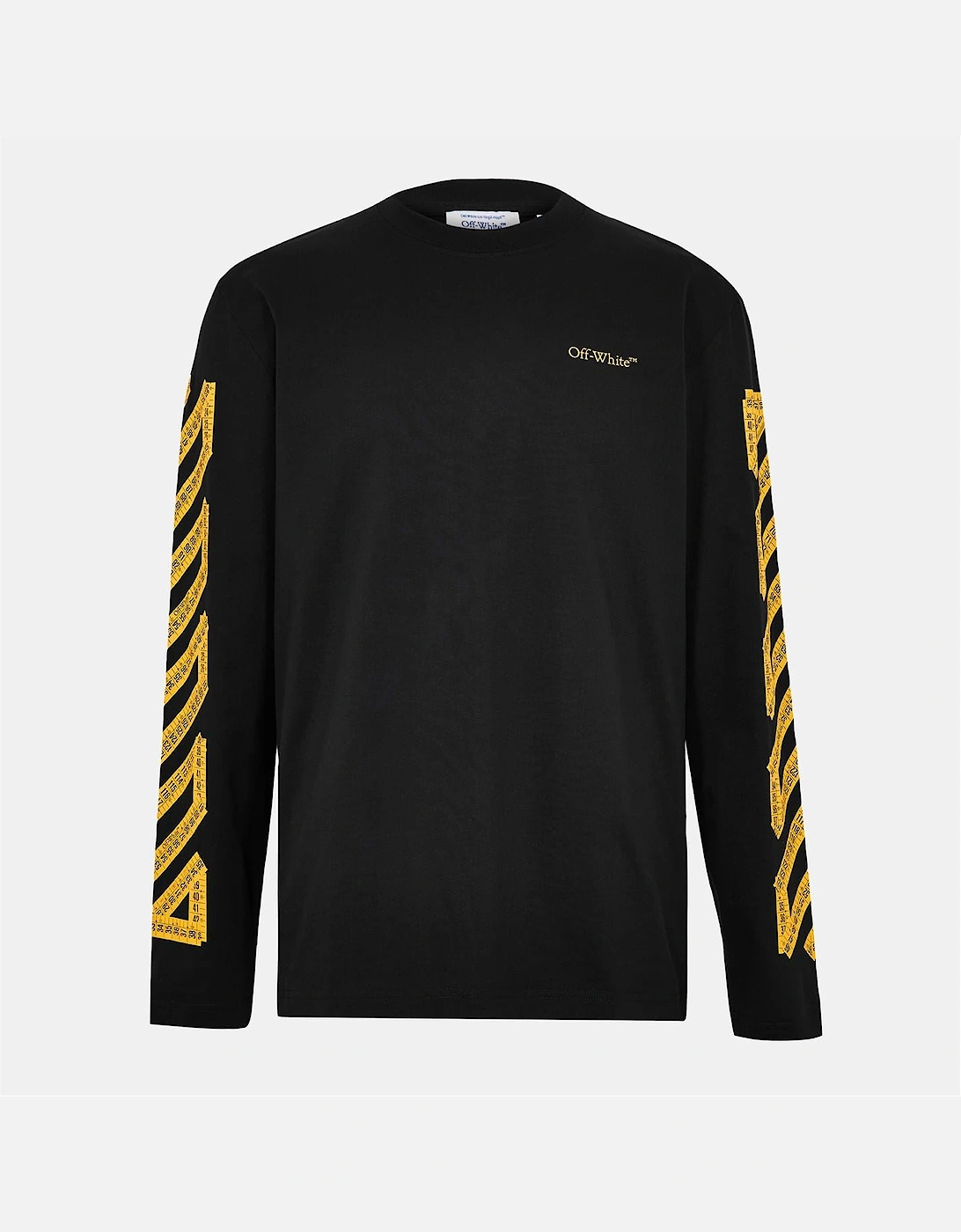 Off-White OFF-WHITE Men's Crew Neck Long Sleeve Jersey T-Shirt - Black