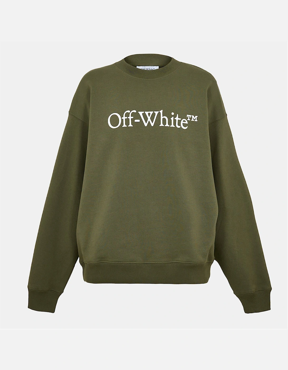 Off-White OFF-WHITE Men's Lettering Crew Neck Ribbed Collar Long Sleeve Sweatshirt - Tan