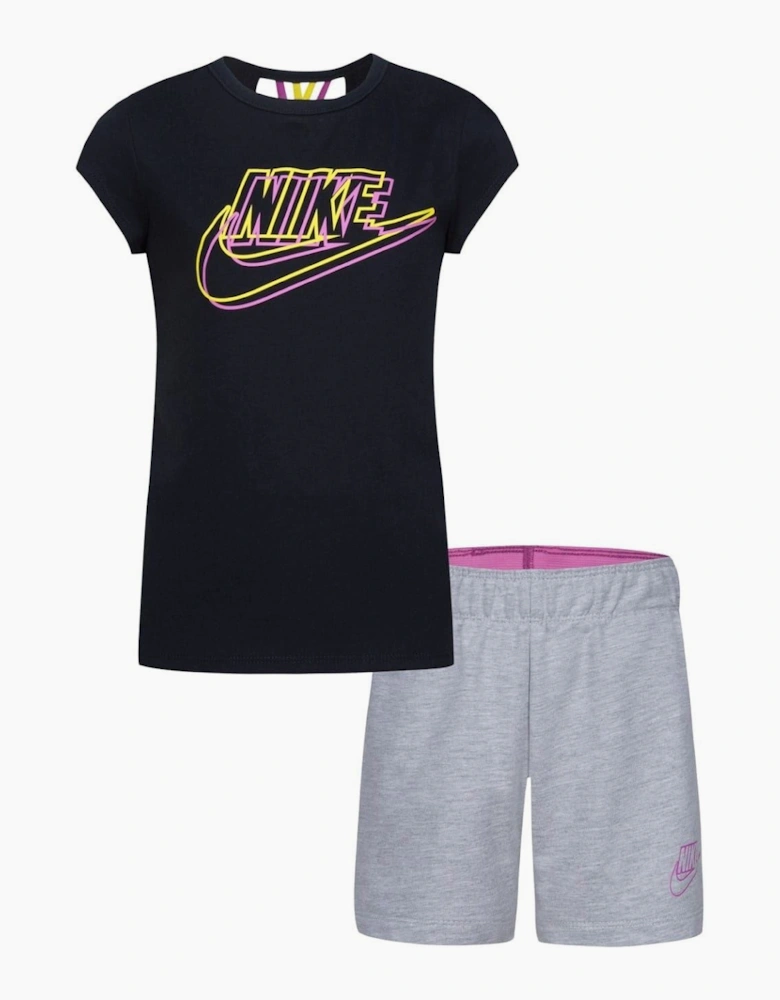 Large Genie Crew Neck Short Sleeve T-Shirt and Short Set