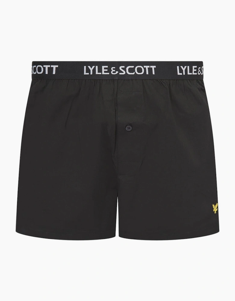 2 Pack Woven Plain Design Boxer Shorts