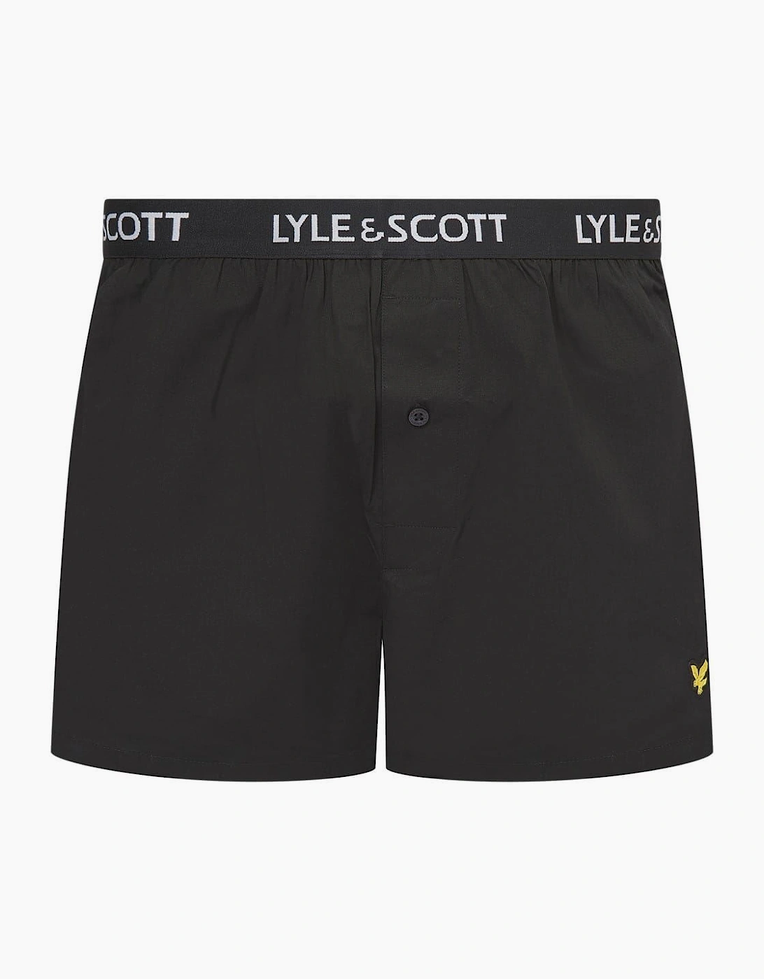 2 Pack Woven Plain Design Boxer Shorts