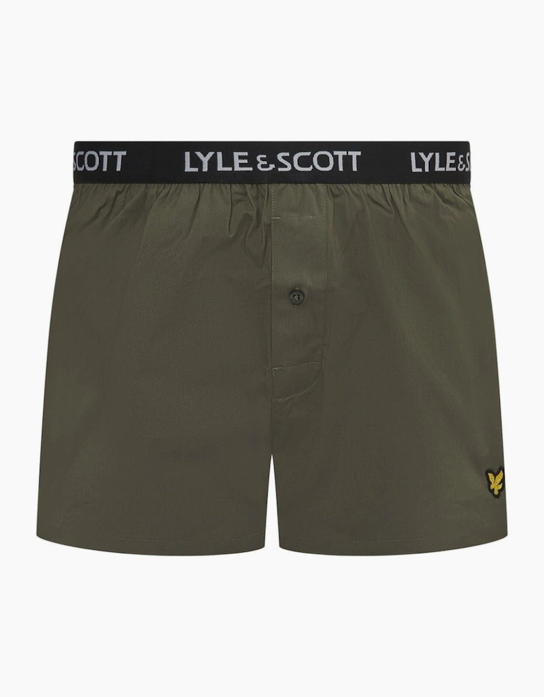2 Pack Woven Plain Design Boxer Shorts