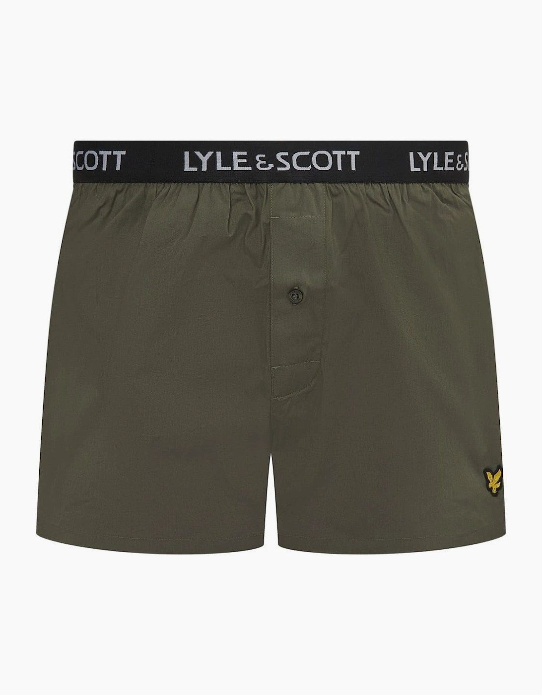 2 Pack Woven Plain Design Boxer Shorts