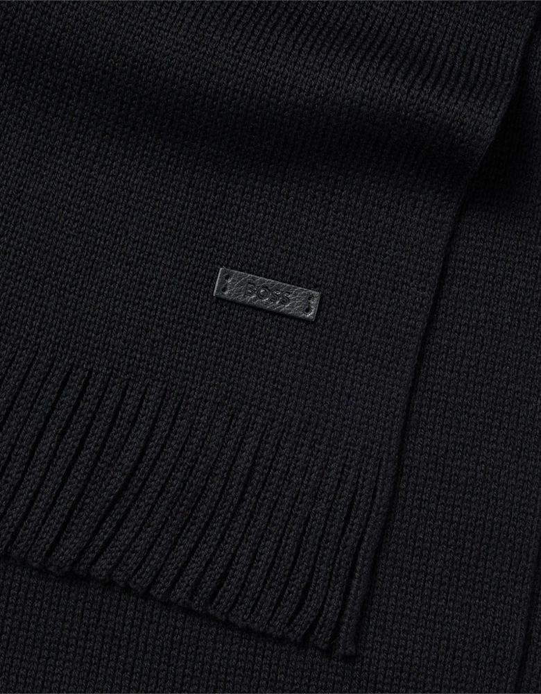 Solid Oblong Scarf with Patch