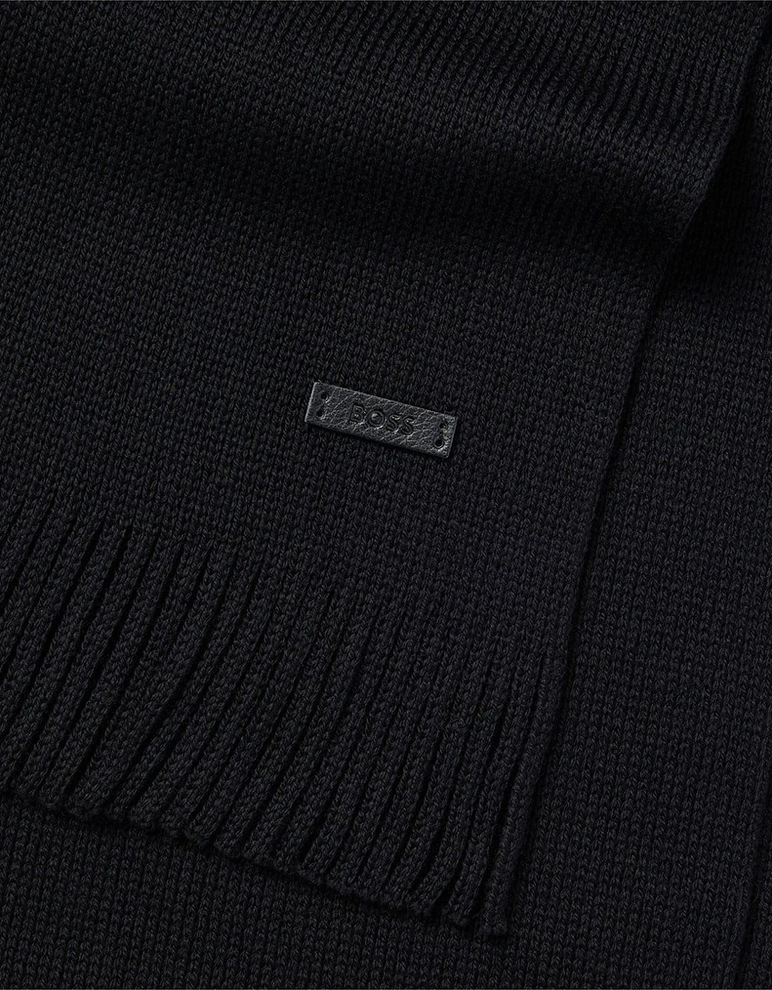Solid Oblong Scarf with Patch