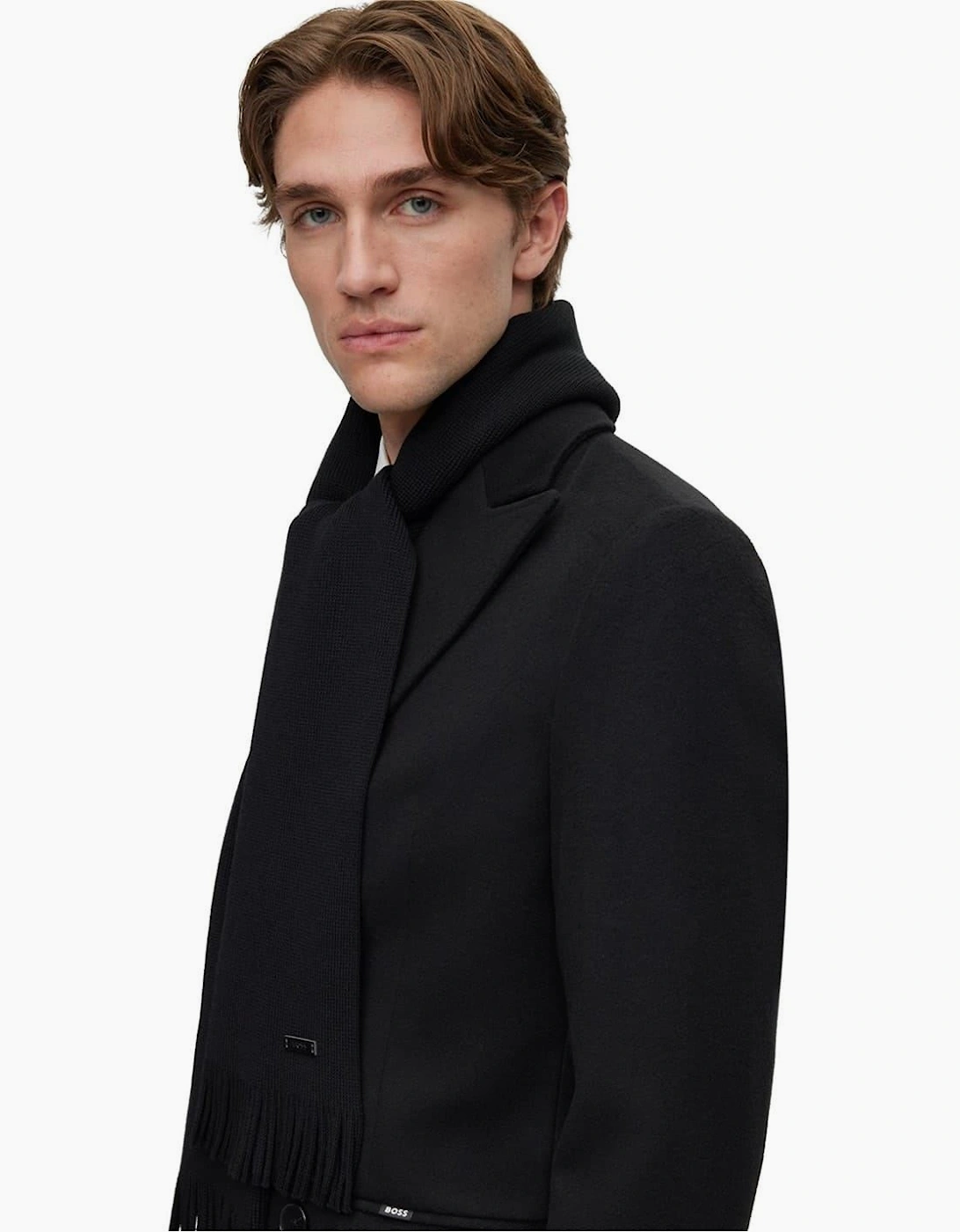 Solid Oblong Scarf with Patch