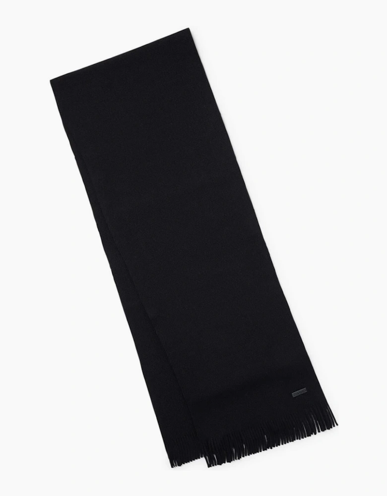 Solid Oblong Scarf with Patch