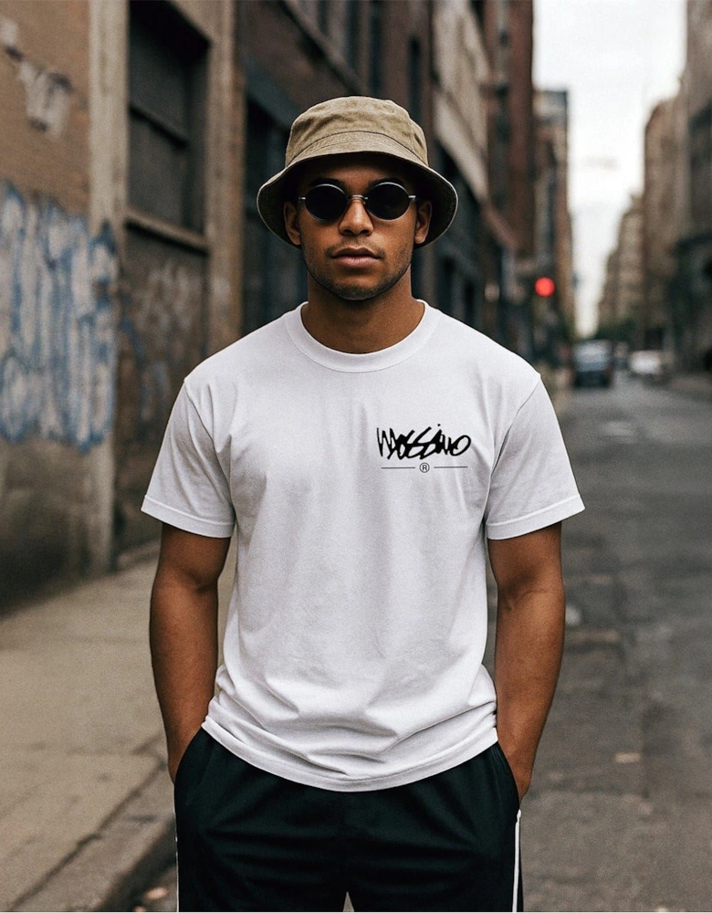 Signature Print Crew Neck Short Sleeve T-Shirt