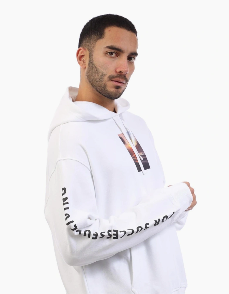 Cassette Photo Hooded Neck Long Sleeve Sweatshirt