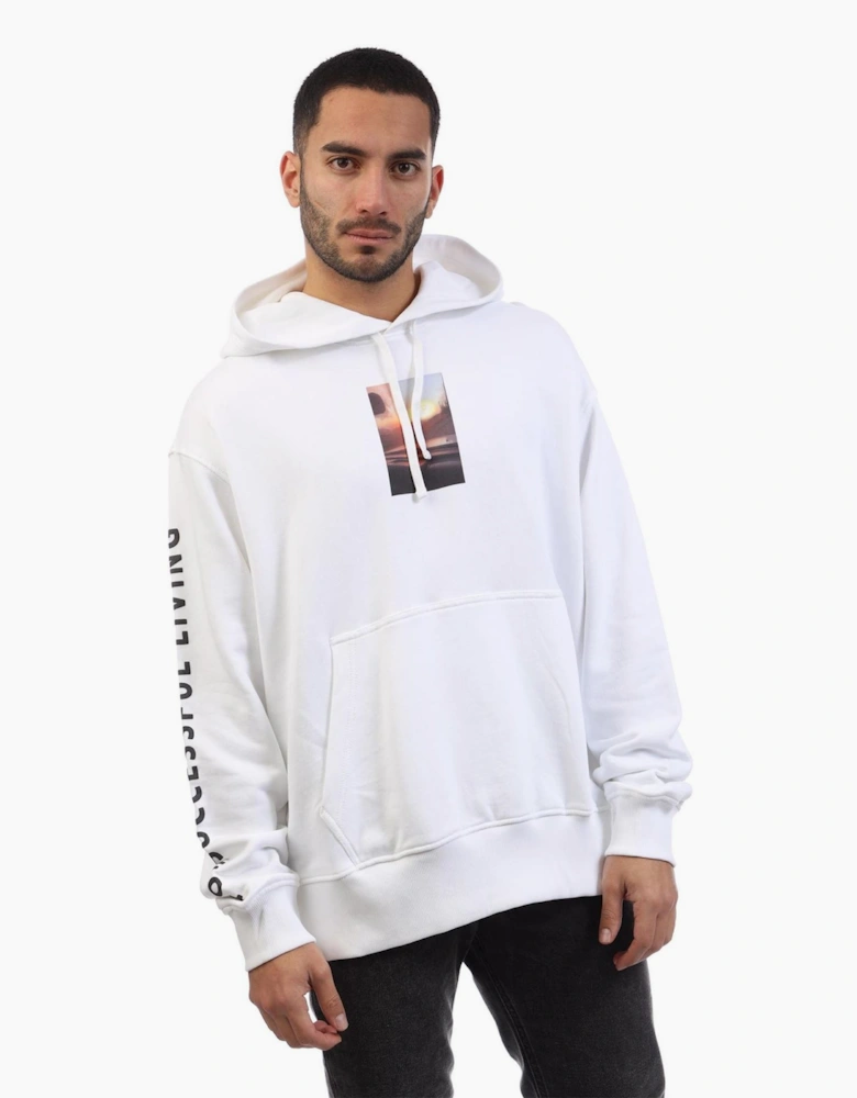 Cassette Photo Hooded Neck Long Sleeve Sweatshirt